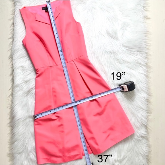 SOLD-Ted Baker Coral Pink Pleated Fit Flare Dress - Picture 10 of 12